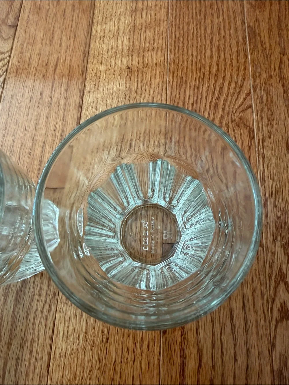 New 2 of clear vintage tumbler glasses from IKEA, made in Russia.